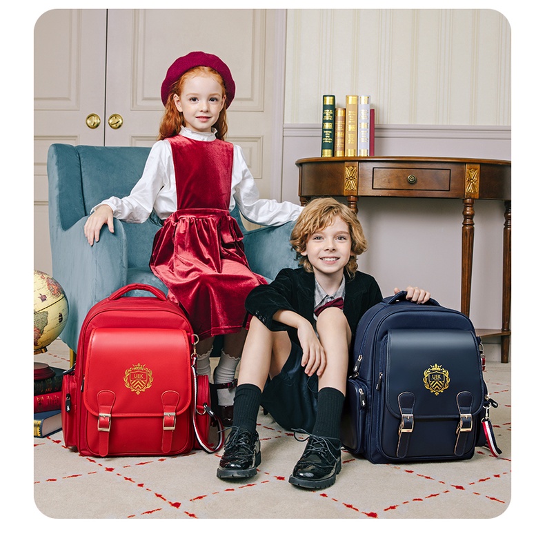 Balo chống gù UEK chất liệu da cao cấp cho bé tiểu học bảo hành chính hãng