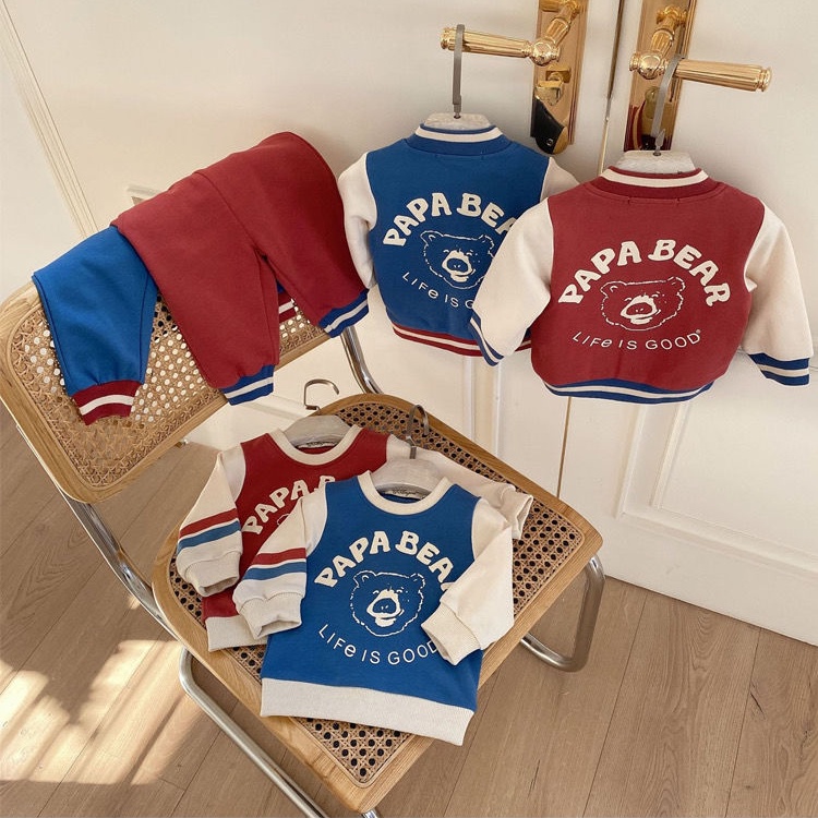 Set Đồ Mùa Thu 2 Món Gồm Áo Thun Tay Dài Cổ Tròn In Chữ Và Quần Dài Cho Bé Trai / Gái