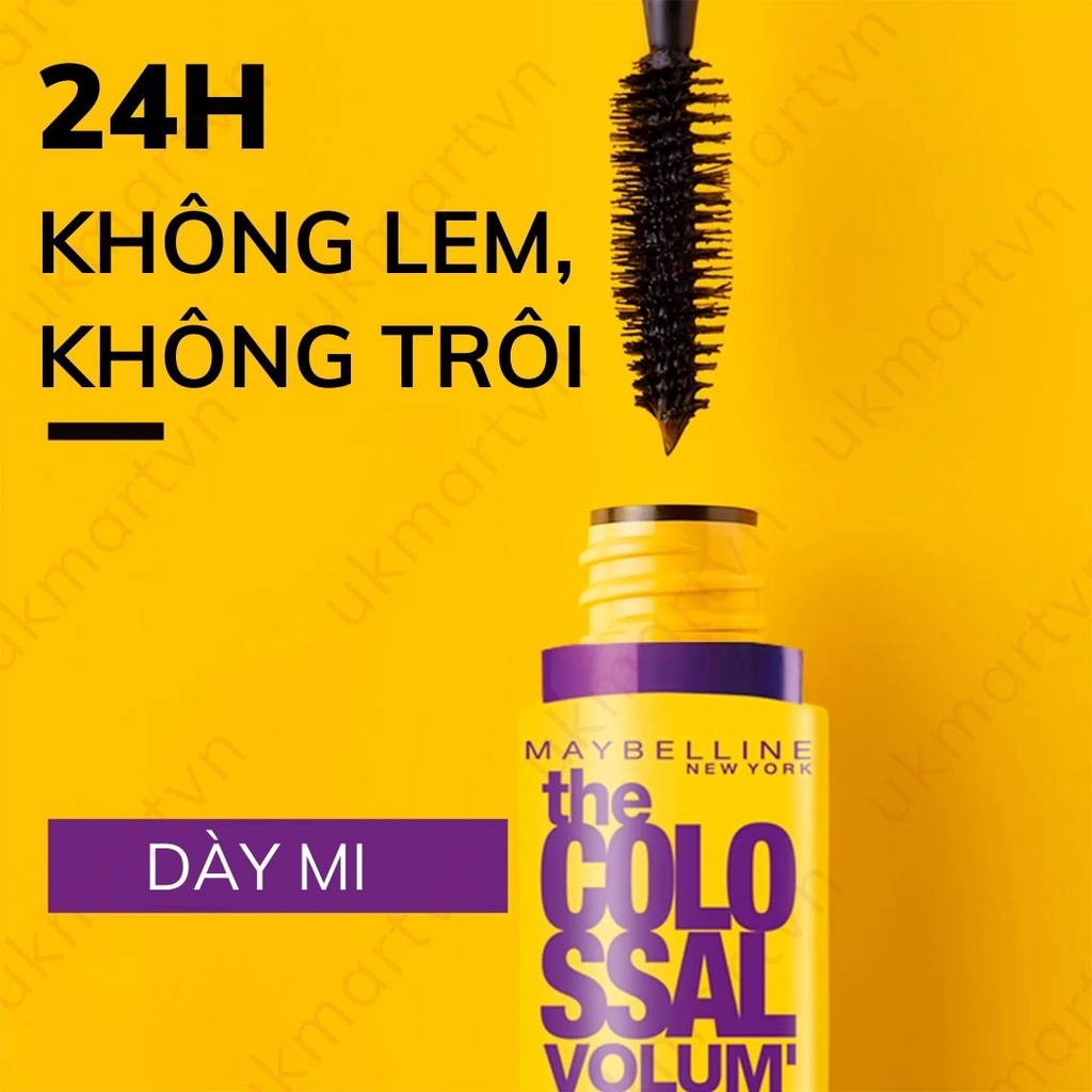 Mascara Dưỡng Mi Collagen Dày gấp 10 lần Maybelline New York Colossal Không Lem 9.2ml