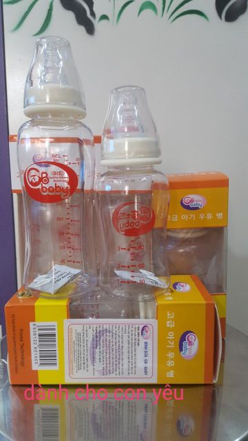 Bình sữa cổ hẹp GB Baby Hàn Quốc 150ml 250ml - Núm Ty