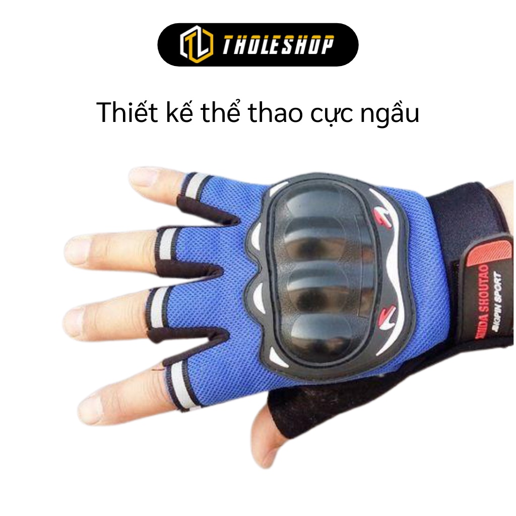 Găng Tay Thể Thao - Bao Tay Đi Phượt Cụt Ngón Có Gù Bảo Vệ Tay, Cực Ngầu 4956