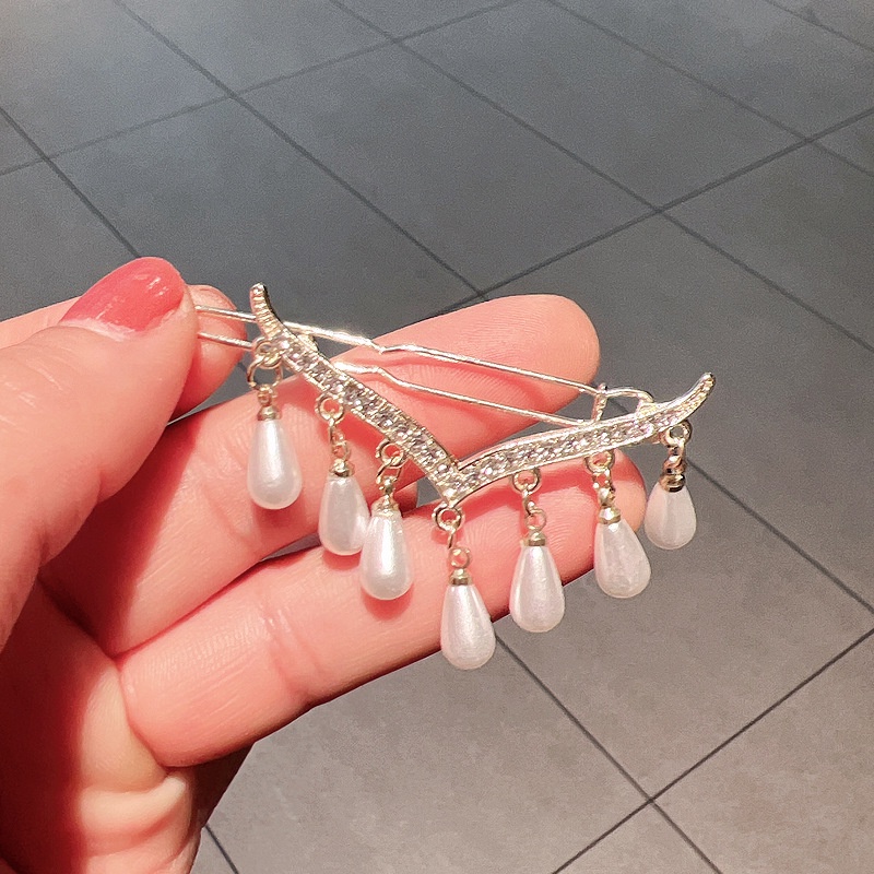 Kẹp Tóc Một Bên Đính Ngọc Trai Siêu Nữ Tính