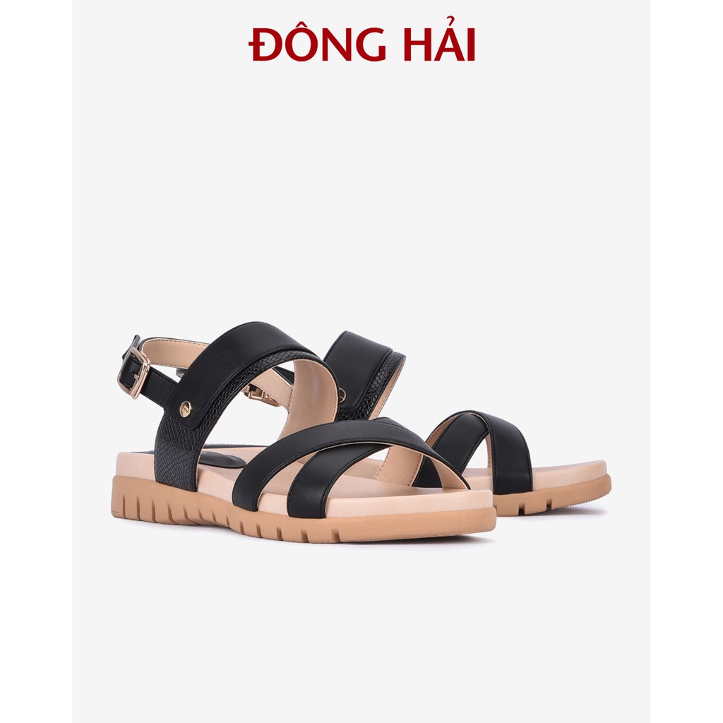 &quot;TẶNG NGAY 30K khi theo dõi gian hàng &quot;Giày Sandal đế bằng nữ Đông Hải quai ngang đế cao su 3cm - S85L7