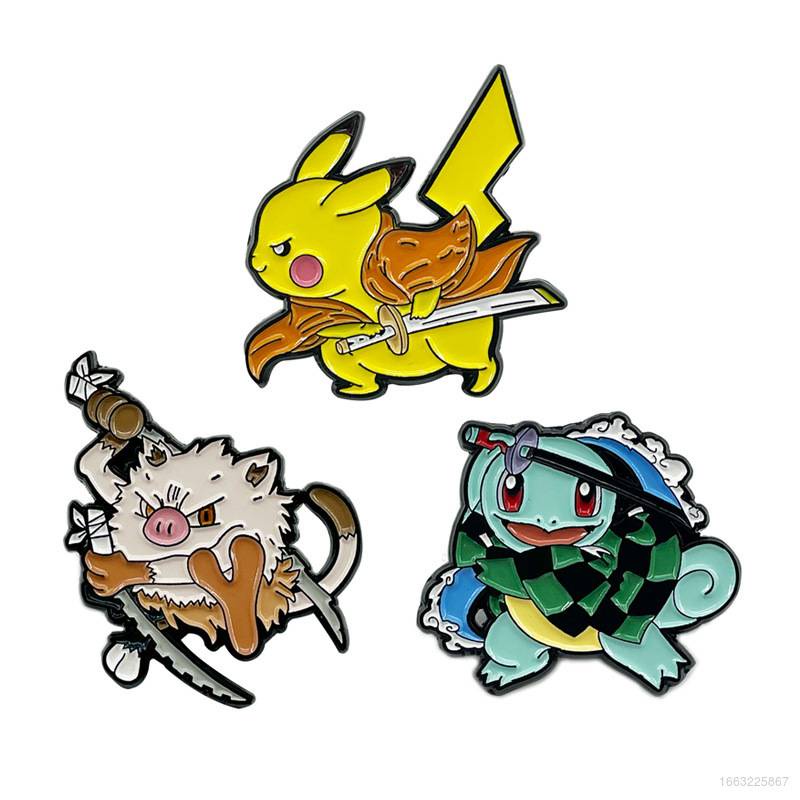 Huy Hiệu Cài Áo Kim Loại Hình Nhân Vật Phim Hoạt Hình Pokemon