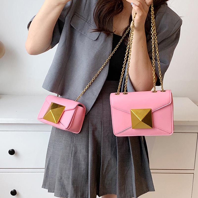 IELGY Túi Đeo Vai Phối Dây Xích Thời Trang Dành Cho Nữ