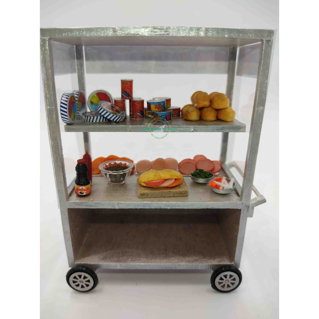 Mô Hình Xe Hàng Rong Sài Gòn Thu Nhỏ Tự Ráp - Xe Bánh Mì Việt Nam - HR13