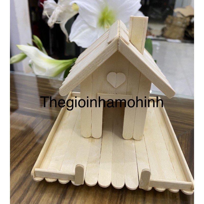 Nhà mô hình que kem handmade