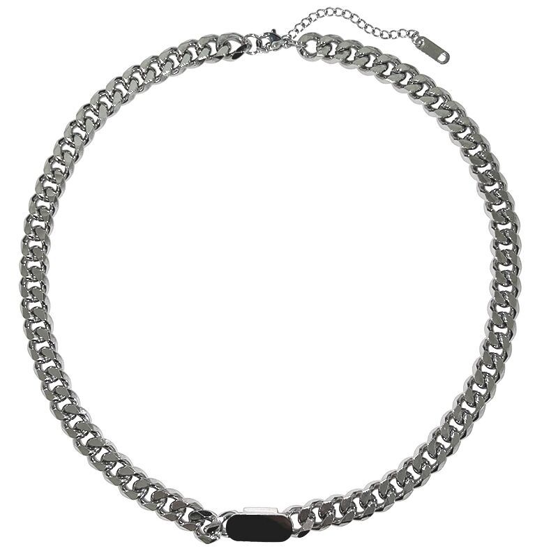Dây chuyền choker/ Vòng đeo tay bằng thép không gỉ không phai màu chống dị ứng phong cách hip hop Hàn Quốc cho unisex