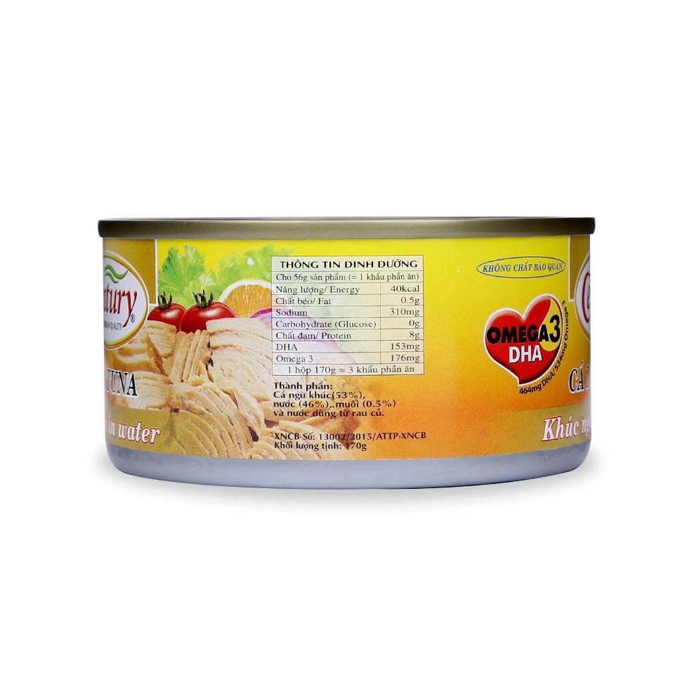 [ Yams Mart ] Cá Ngừ Biển Khúc Ngâm Nước Muối Century Hộp 170G