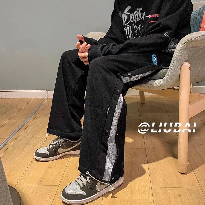 Quần dài ống rộng phong cách hip hop Hàn Quốc hợp thời trang