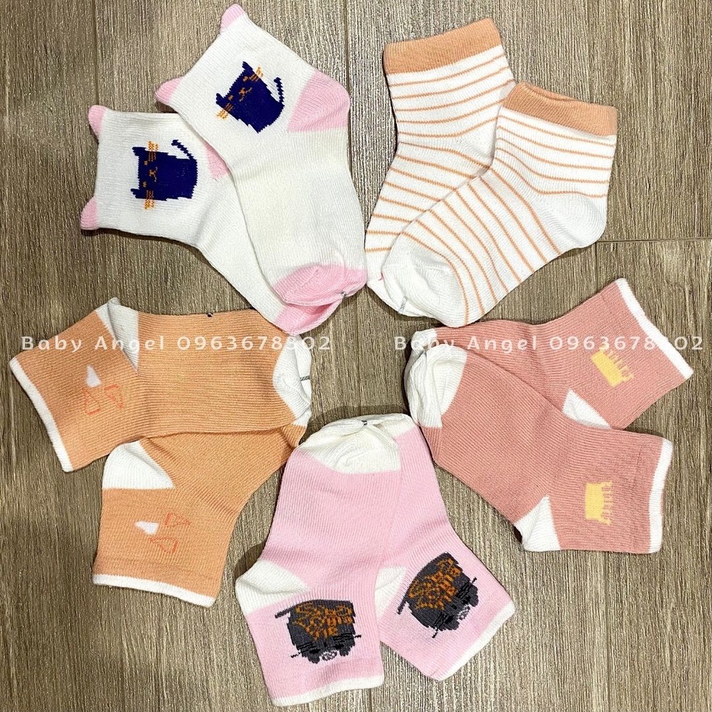 [𝑮𝑰𝑨́ 𝑯𝑼̉𝒀 𝑫𝑰𝑬̣̂𝑻] Set 5 đôi tất dày cho bé, họa tiết dễ thương 0-1,5t 1,5-3t