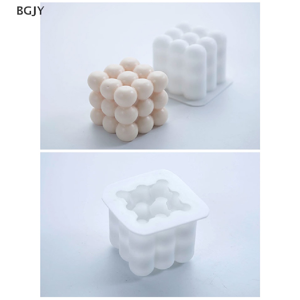 Khuôn Silicon Làm Nến Xà Phòng Hình Khối Lập Phương 3D Mới