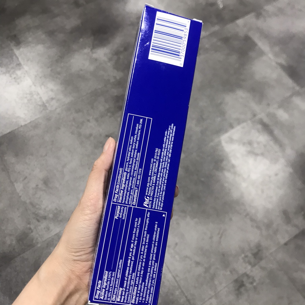 Kem đánh răng CREST 3D White Fluoride Anticavity Toothpaste 158g -Hàng Mỹ