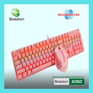 Bộ Phím Chuột Cơ Bosston EK9350 Màu Hồng (Pink).thích hợp cho các bạn nữ thích ngọt ngào