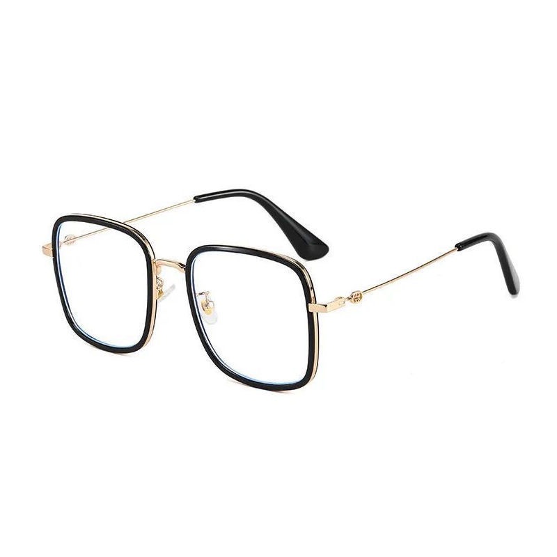 kính cận có độ -0.5~6.0 ，Mắt kính gọng to thời trang phong cách Hàn Quốc đổi màu chống ánh sáng xanh chống tia cực tím，gọng kính cận vuông，Đổi Màu Khi Ra Nắng