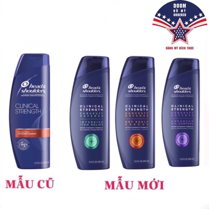DẦU GỘI GIẢM GÀU NẤM HEAD MỸ HEAD &amp; SHOULDERS CLINICAL STRENGTH 400ML