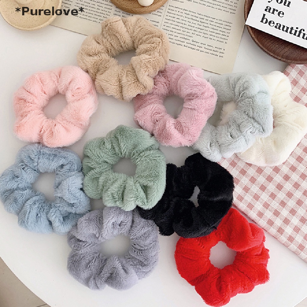 Dây Cột Tóc Đuôi Ngựa Co Giãn Phối Lông Thời Trang Cho Nữ