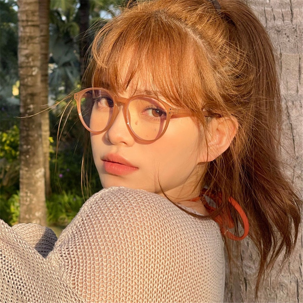 Mắt Kính Gọng Tròn Chống Ánh Sáng Xanh Phong Cách Retro Thời Trang Cho Nam Nữ