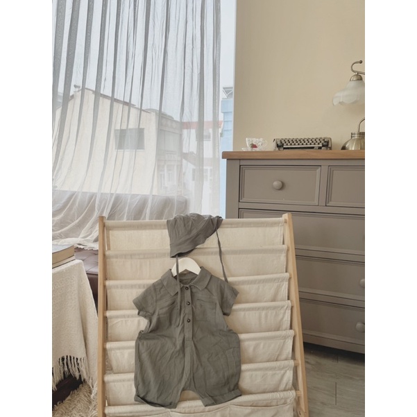 Bộ liền thân đũi mềm + nón em bé trai nanci room
