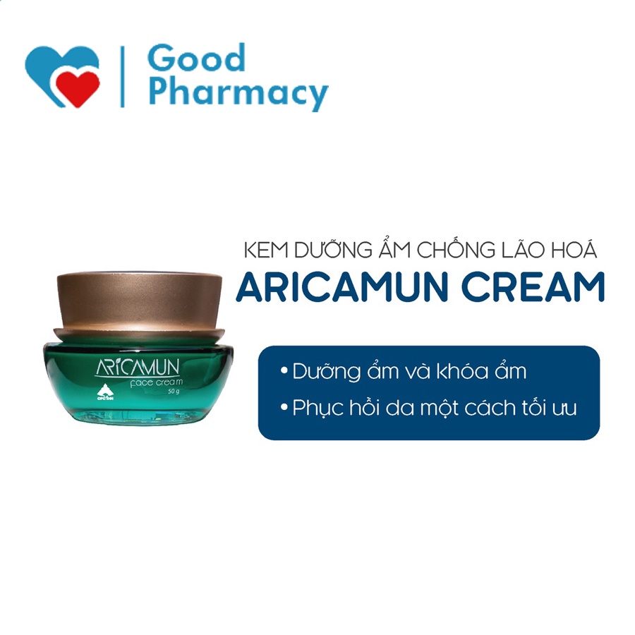 Aricamun Face Cream - Kem dưỡng ẩm Hyaluronic Acid làm mềm da, chống lão hoá, dưỡng ẩm, phục hồi da [arica, cpc1]