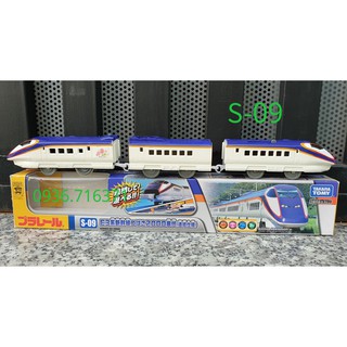 Mô hình tàu hỏa chạy pin Takara tomy S09 có móc nối nam châm (tàu to, có 3 toa)