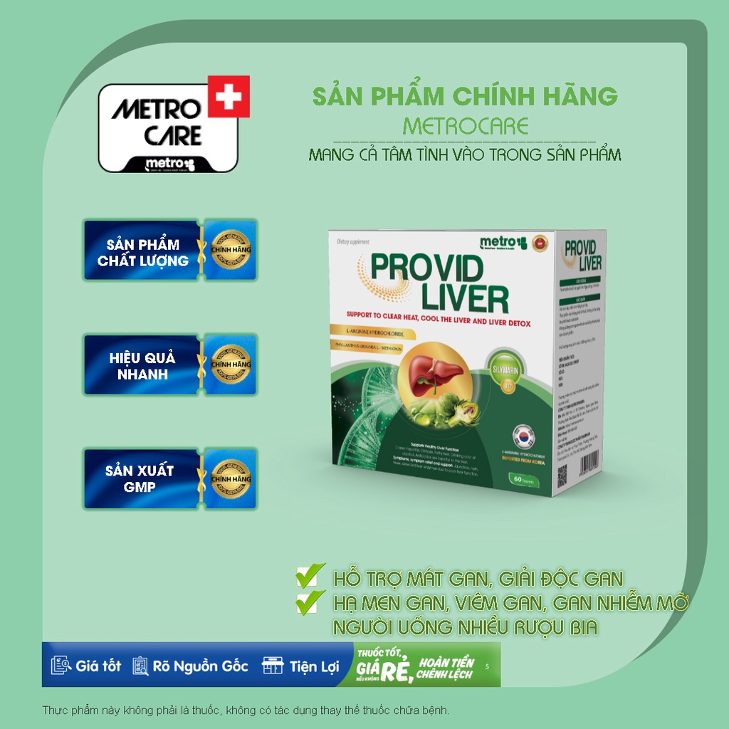 Bổ gan ProvidLiver 60 viên giúp hạ men gan, gan nhiễm mỡ, người bị viêm gan, người uống nhiều rượu bia (Chính hãng)