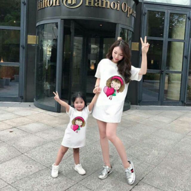 Đầm suông thun Mẹ và bé (set 2 đầm)