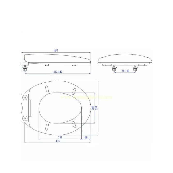 Nắp bồn cầu nhựa trắng rơi êm thay thế nắp caser,inax,viglacera,toto,american standar...-new05