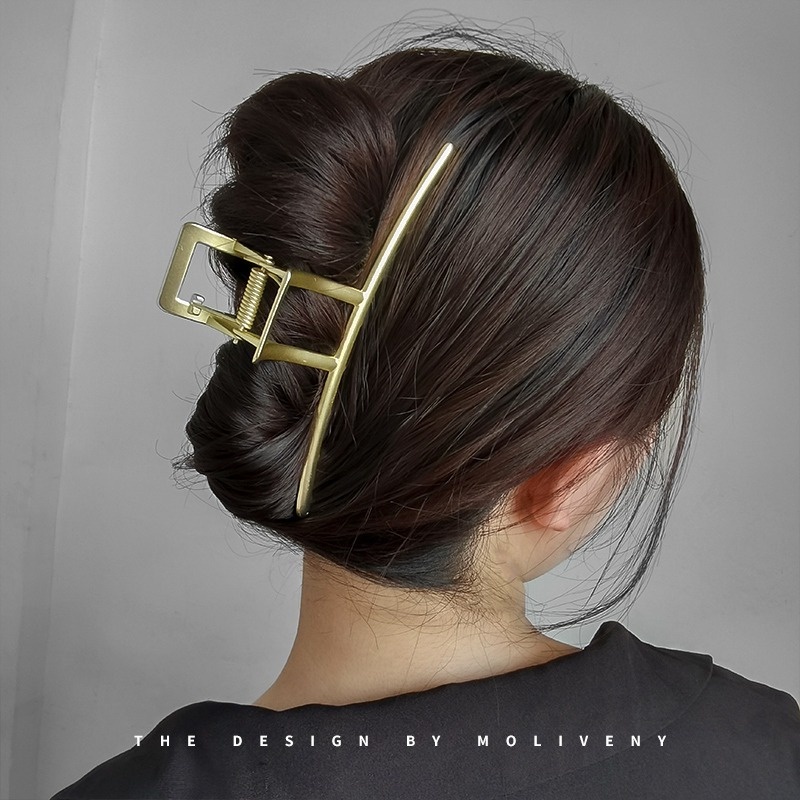 Kẹp Tóc Kim Loại 14cm Thiết Kế Đơn Giản Thời Trang Hàn Quốc