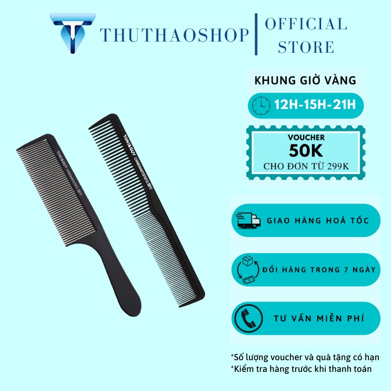 Lược cắt tóc Tony nhựa ABS cao cấp rất tiện khi sử dụng dành cho anh em thợ tóc- Bộ 7 lược Toni - Guy