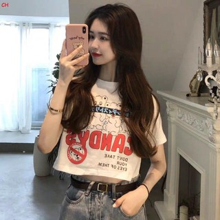 Áo thun nữ croptop in chữ candy