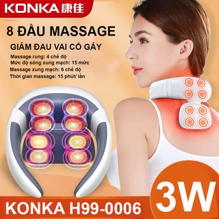 Máy mát xa cổ vai gáy konka h99, massage trị liệu xung điện giảm đau mỏi với 8 chế độ massage