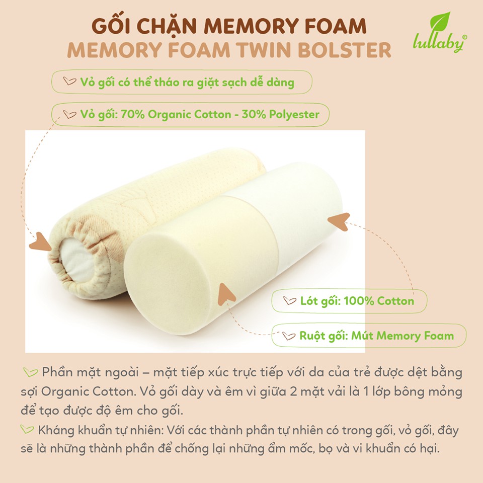 Gối cao su chống bẹp gối chặn Lullaby Memory Foam