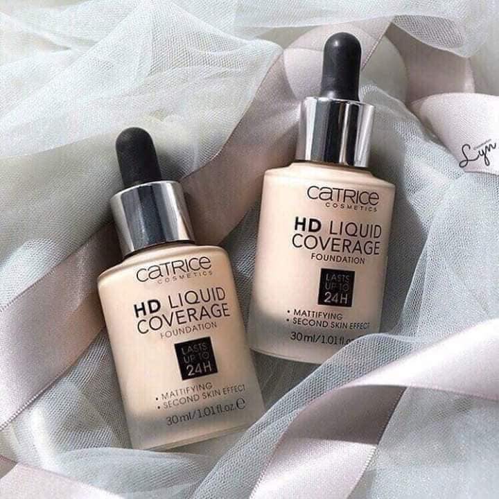Kem nền kiềm dầu Catrice 24H Liquid Coverage Foundation có độ che phủ cực cao Tina Le Make Up