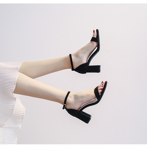 Guốc cao gót nữ 7 phân da Lộn mềm mịn HEAKOS, Giày cao gót 7 cm form chuẩn đẹp kiểu Hàn Quốc (BH KEO 1 NĂM) BG10