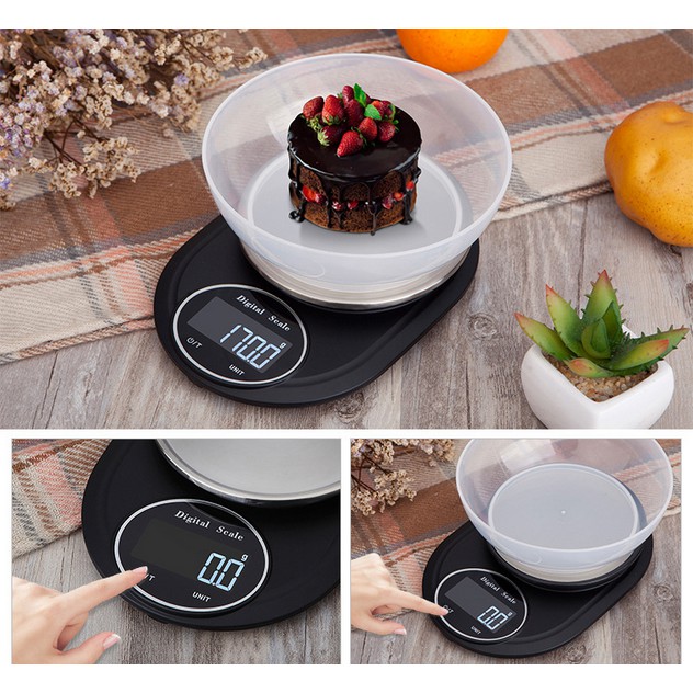 Cân nhà bếp điện tử Digital Electronic Scale 3KG 5KG 10kg độ chính xác cao cảm ứng vân tay chống nước cân thực phẩm