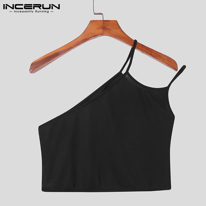 Áo dây croptop INCERUN không tay dáng ôm thời trang mùa hè cho nam