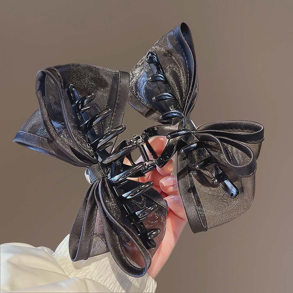 NICKOLAS Kẹp Tóc Nơ Lưới Cỡ Lớn Phong Cách Hàn Quốc Thời Trang