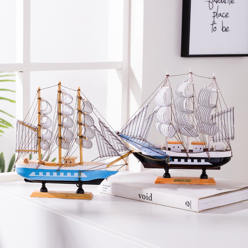 Mô hình thuyền bằng gỗ Decor nhà cửa - quà lưu niệm ý nghĩa