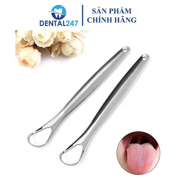 Dụng cụ cạo lưỡi inox cao cấp, vệ sinh lưỡi sạch sẽ cho người lớn