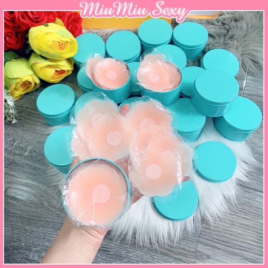 Dán ngực Hộp 5 Đôi Dán Nhũ Hoa Silicon Siêu Mềm Dùng Được Nhiều Lần