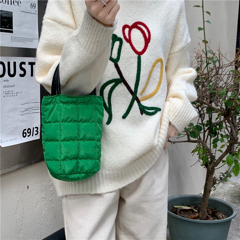 Túi đeo chéo IELGY họa tiết gân sọc nhiều màu sắc tùy chọn mini xinh xắn thời trang