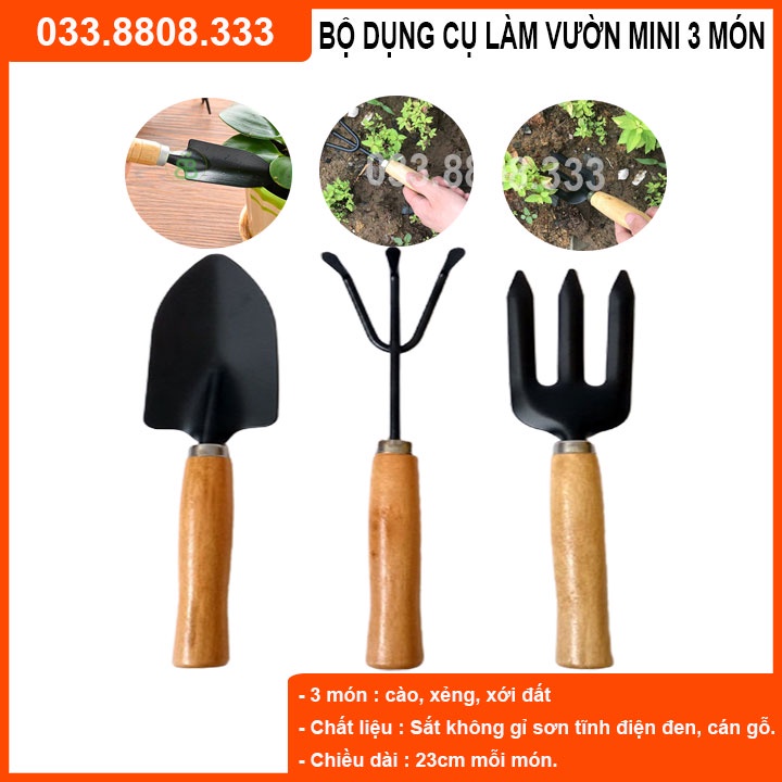 BỘ DỤNG CỤ 3 MÓN CẦM TAY LÀM VƯỜN HIỆU QUẢ