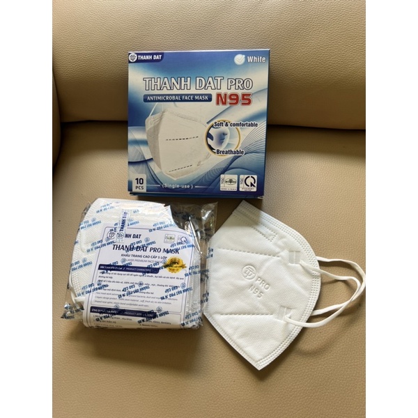 Hộp10 cái Khẩu Trang Cao Cấp  N95 Thành Đạt pro 5 lớp kháng khuẩn. Kiểm định đầy đ