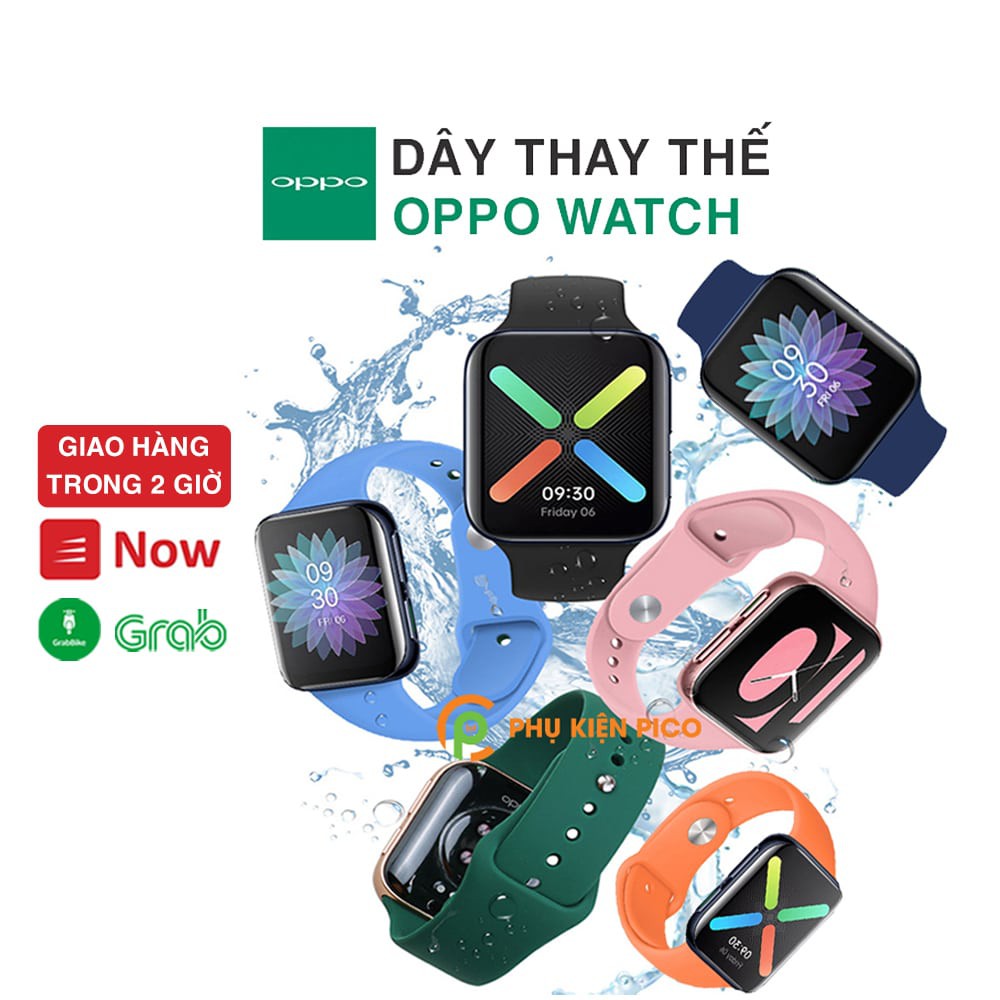 Dây đồng hồ Oppo Watch 41mm 46mm dây cao su đồng hồ siêu mềm nhiều màu