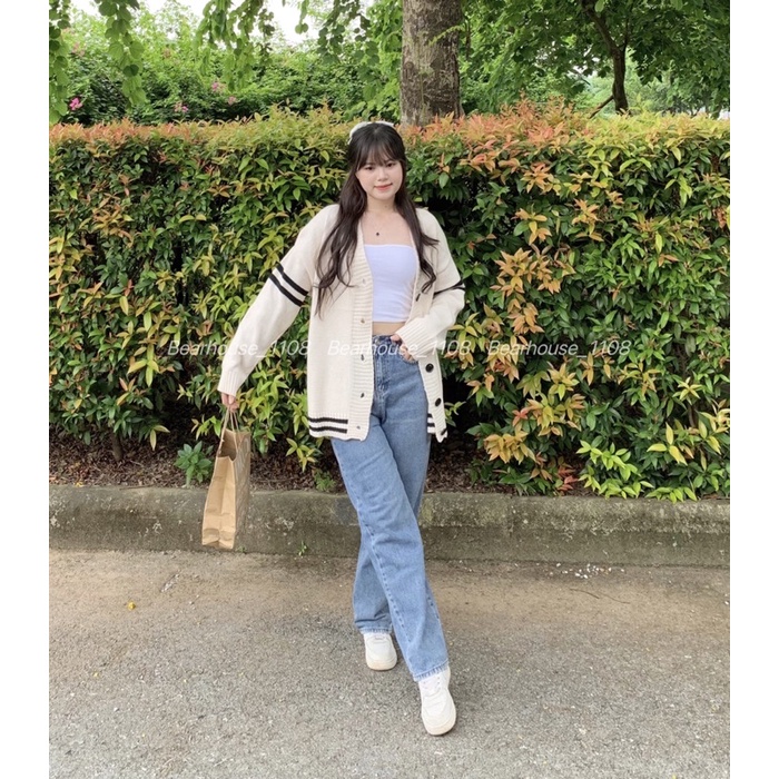 💐 ÁO CARDIGAN BE TAY KẺ NGANG BASIC SIÊU HOT HÀN 💐