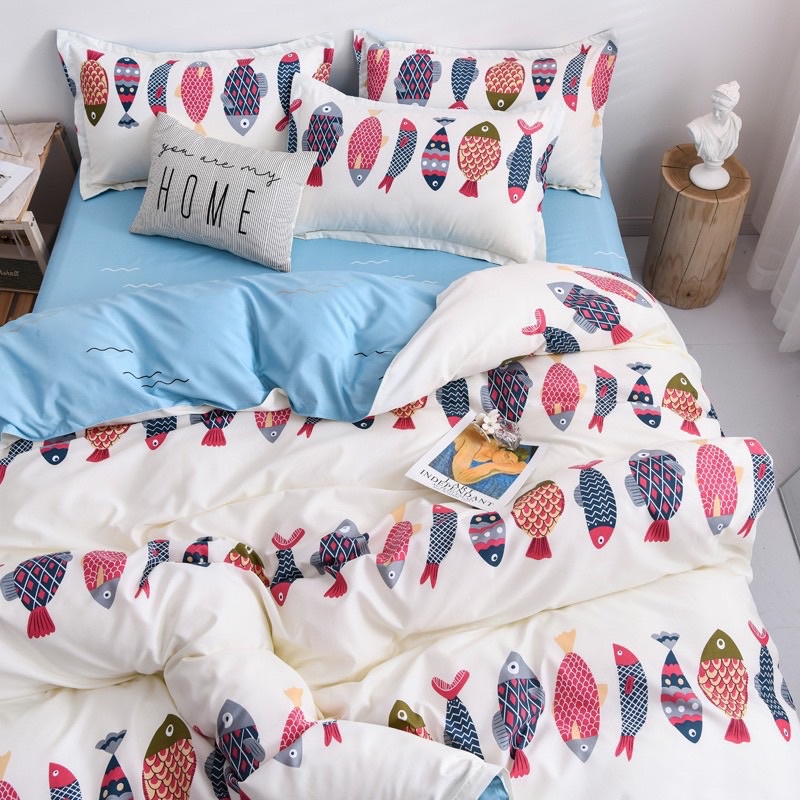 Bộ 5 món chăn ga gối cotton poly Bo Decor nhập khẩu