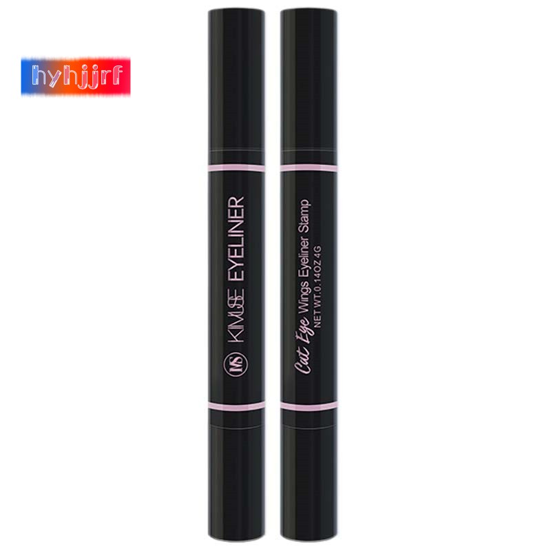 KIMUSE 2 Pcs Double-Ended Stamp Liquid Eyeliner Pencil Triple-cornered Seal Black Super Waterproof Cosmetic