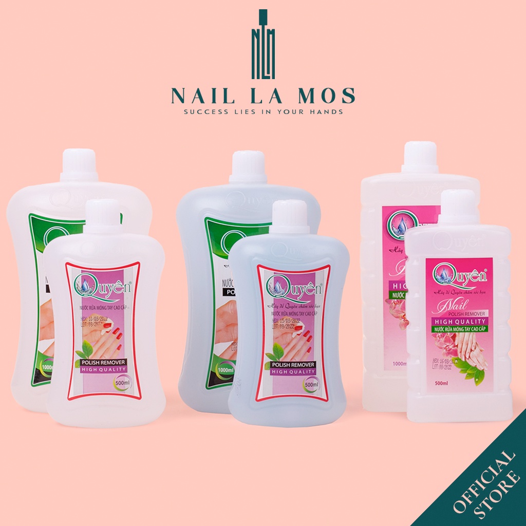 Nước rửa móng tay aceton Quyên chính hãng - Nước rửa axeton loại tốt tẩy mạnh, sạch nhanh, mùi dễ chịu (500ml và 1000ml)