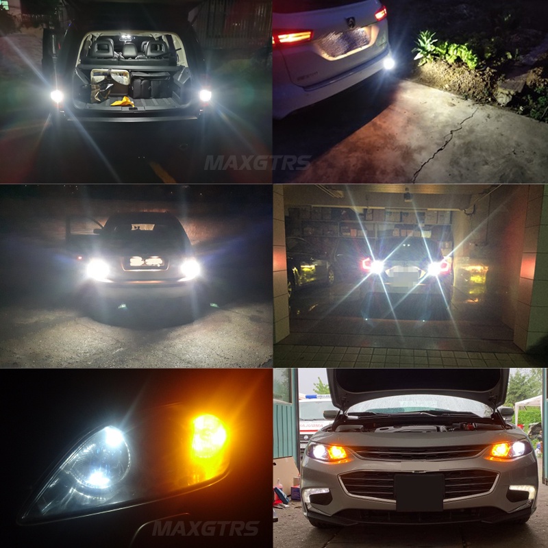 Set 2 đèn led MAXGTRS canbus T20 W21W 7440 1156 BA15S siêu sáng 3838 chuyên dụng cho Lada Kalina Granta DRL